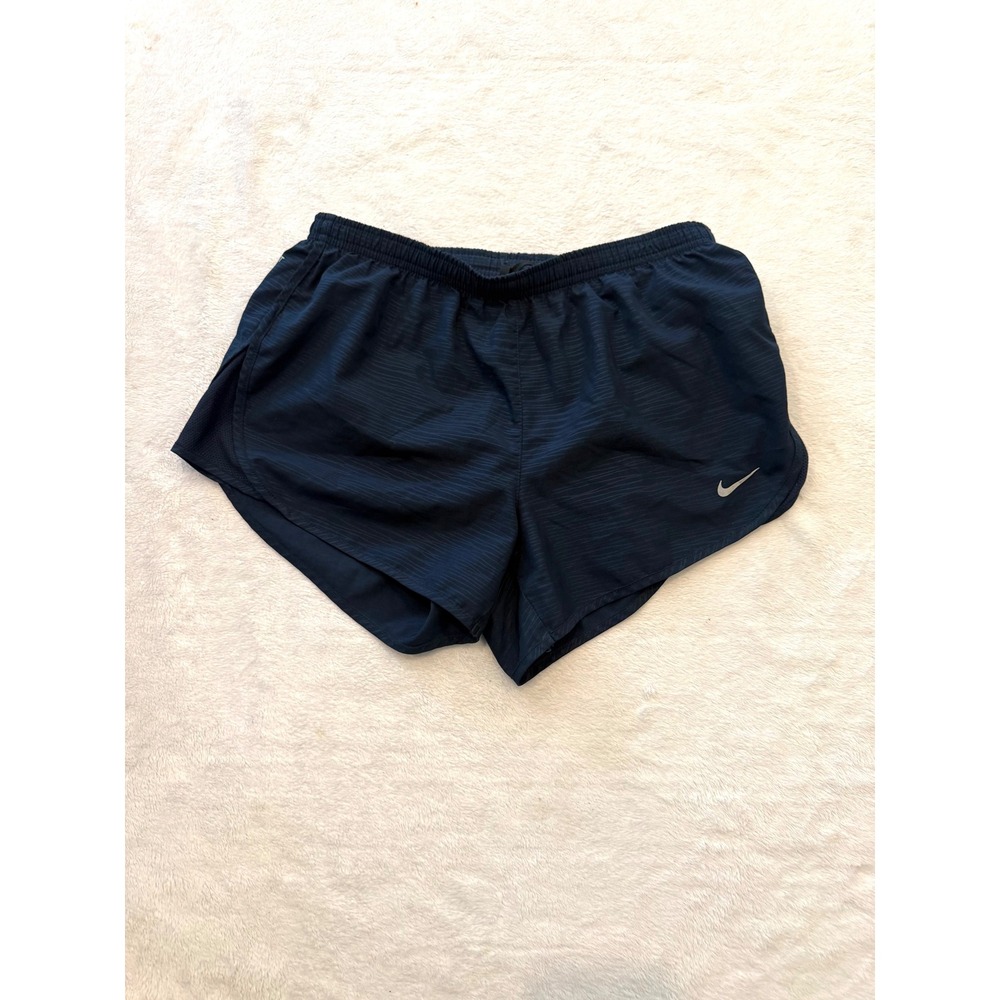 Nike Dri-FIT Womens Navy Blue Running Shorts Size S 895116-451 Zipper‎ Pocket